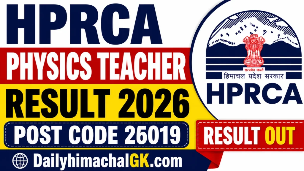 HPRCA Physics Teacher Result 2026 Out | 203 Candidates Shortlisted for Document Verification