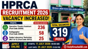 HPRCA Recruitment 2026