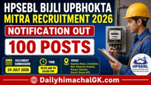 HPSEBL Bijli Upbhokta Mitra Recruitment 2026 Notification Out for 100 Posts