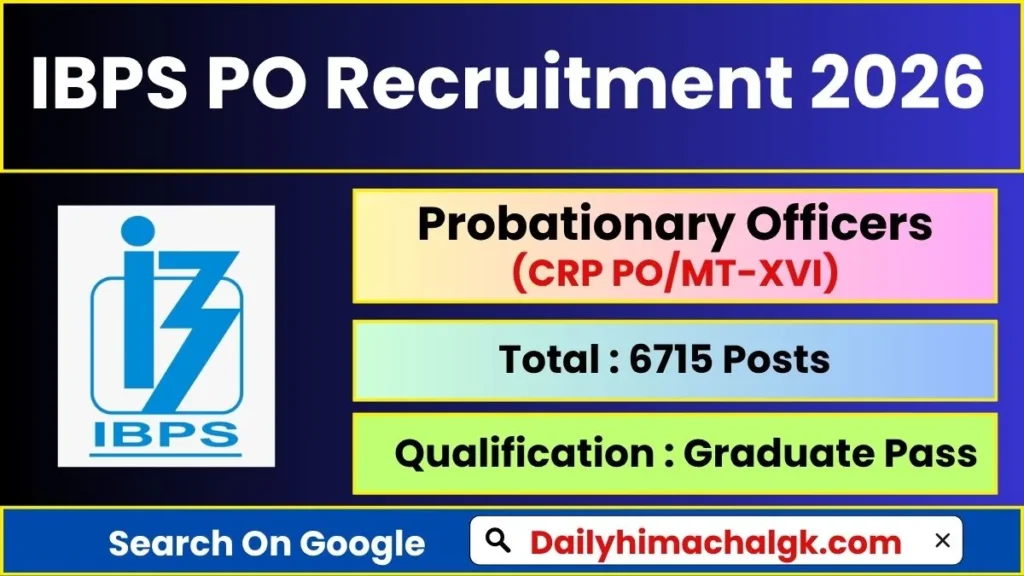 IBPS PO Recruitment 2026 Apply Now for 6715 Posts