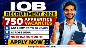 Indian Overseas Bank Apprentice Recruitment 2026 Apply Online for 750 Posts