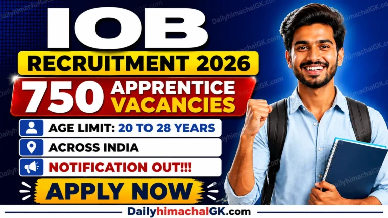 Indian Overseas Bank Apprentice Recruitment 2026 Apply Online for 750 Posts