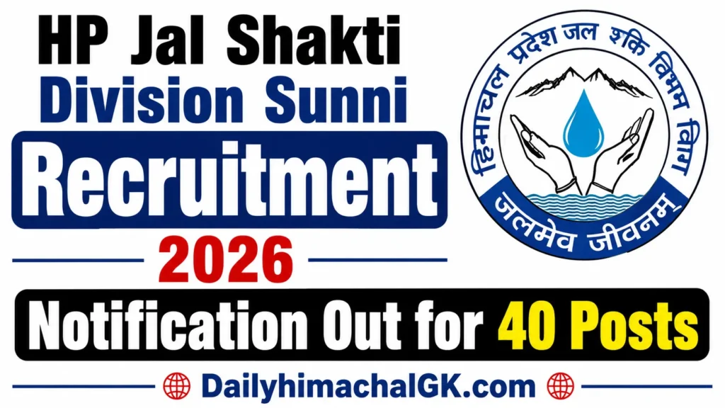 HP Jal Shakti Division Sunni Recruitment 2026 Notification Out for 40 Posts