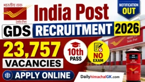 India Post GDS Recruitment 2026, Notification out for 23,757 Vacancies, Apply Online