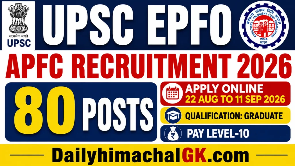 UPSC EPFO APFC Recruitment 2026