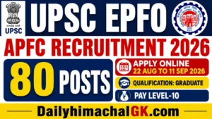 UPSC EPFO APFC Recruitment 2026