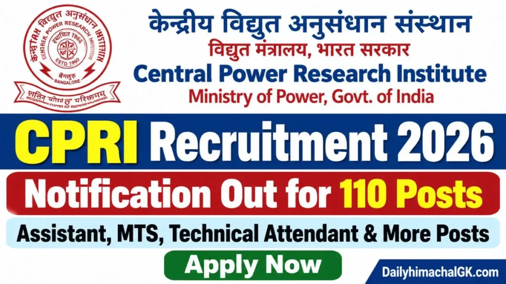 CPRI Recruitment 2026 Notification Out