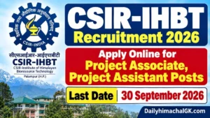 CSIR-IHBT Recruitment 2026