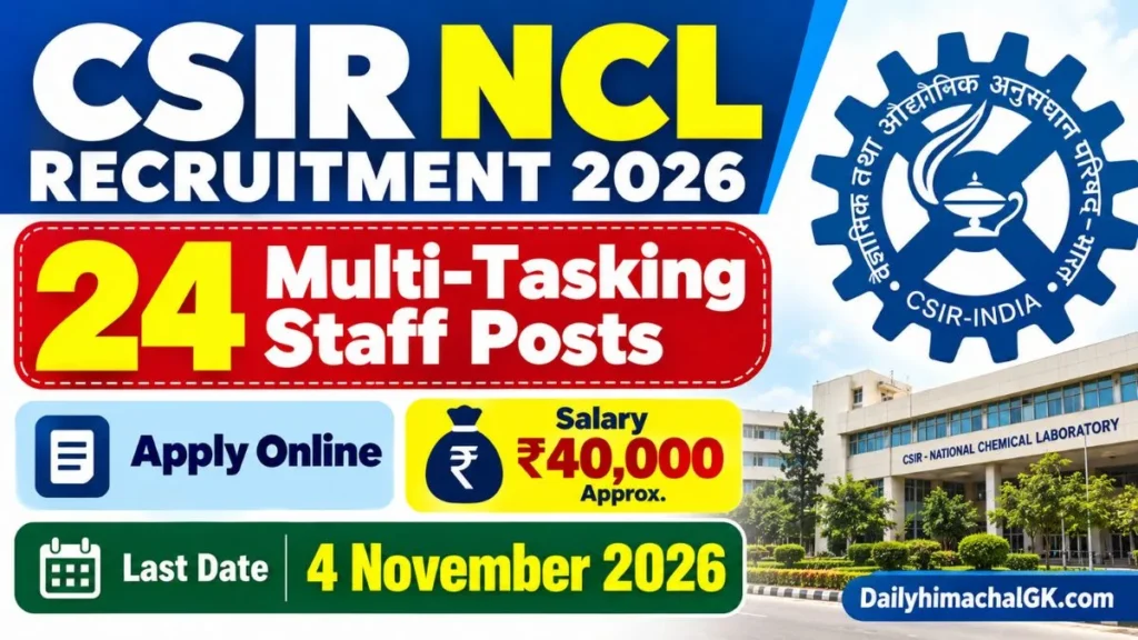 CSIR NCL MTS Recruitment 2026 24 Multi-Tasking Staff Posts, Apply Online