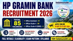 HP Gramin Bank Recruitment 2026 85 Posts, Apply Online