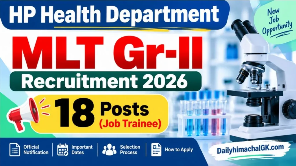 HP Health Department MLT Gr-II Recruitment 2026 – 18 Posts (Job Trainee)