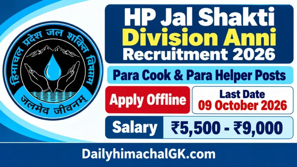 HP Jal Shakti Division Anni Recruitment 2026