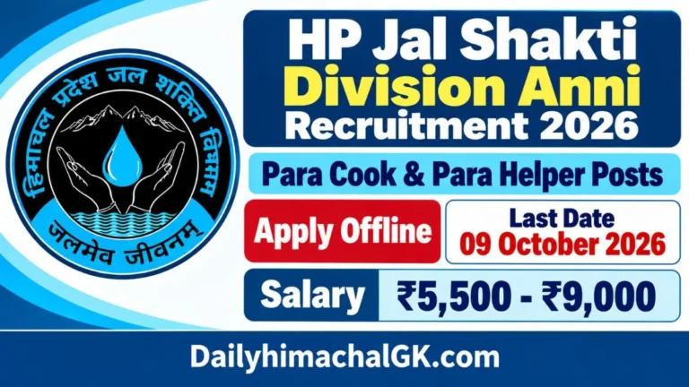 HP Jal Shakti Division Anni Recruitment 2026