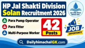 HP Jal Shakti Division Solan Recruitment 2026 Notification out for 42 Posts