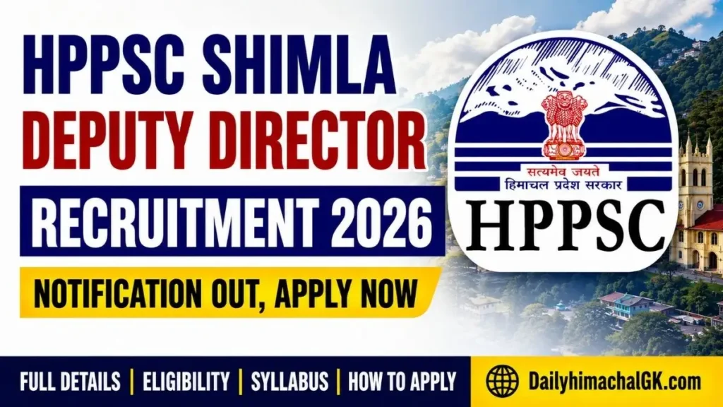 HPPSC Shimla Deputy Director Recruitment 2026 Notification Out, Apply Now