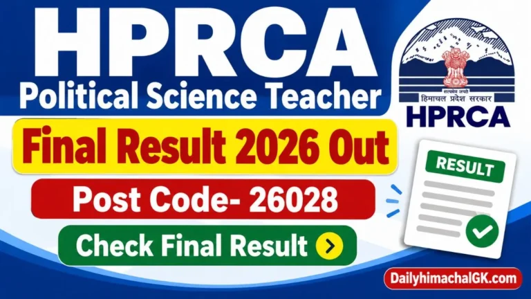 HPRCA Political Science Teacher Final Result 2026