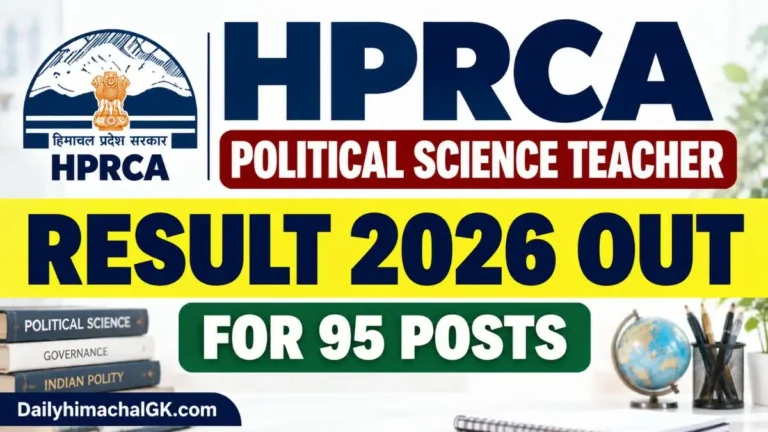 HPRCA Political Science Teacher Result 2026