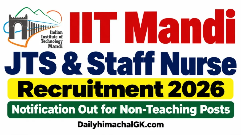 IIT Mandi JTS & Staff Nurse Recruitment 2026 Notification Out, Apply Online