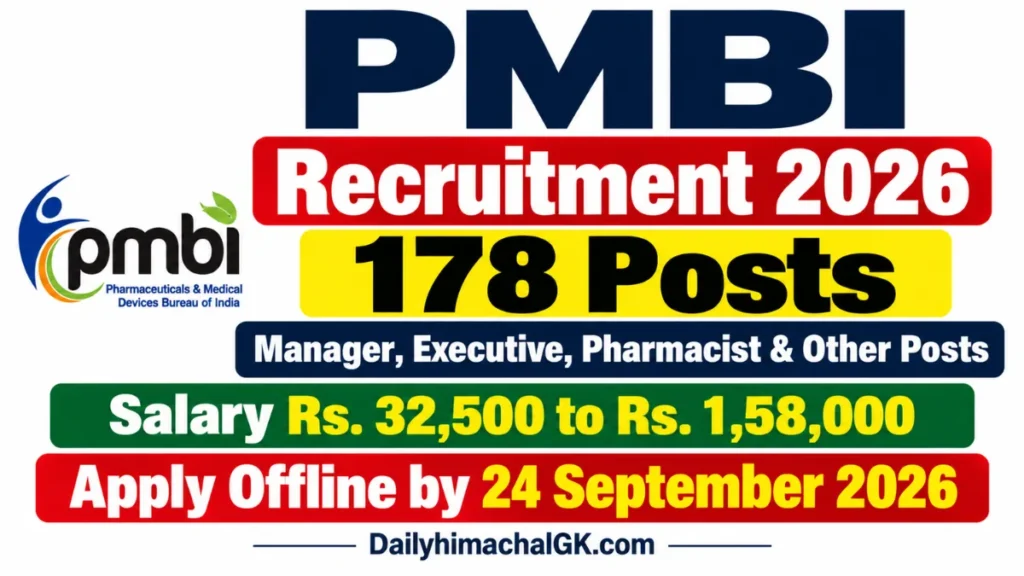 PMBI Recruitment 2026 Notification Out (178 Posts) Apply Offline for Manager, Executive, Pharmacist & More Posts