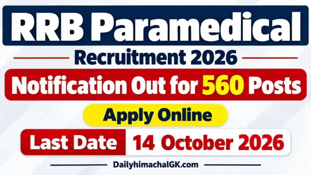 RRB Paramedical Recruitment 2026