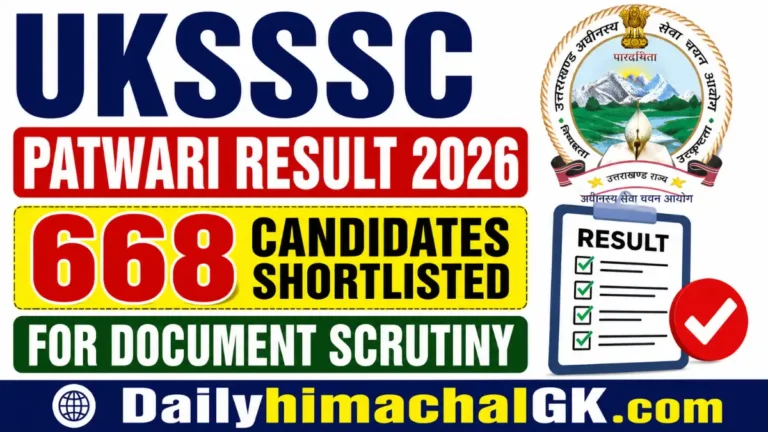 UKSSSC Patwari Result 2026 Out Download Result Pdf