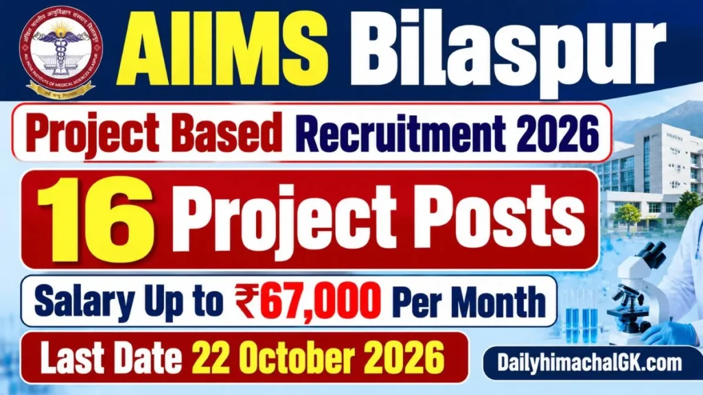 AIIMS Bilaspur Project Based Recruitment 2026