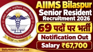 AIIMS Bilaspur Senior Resident Recruitment 2026