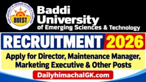 Baddi University Recruitment 2026