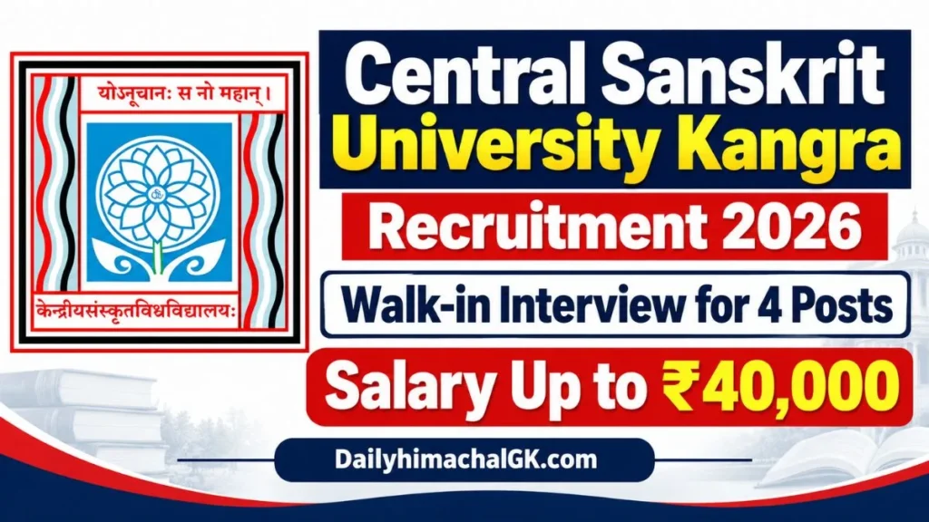 Central Sanskrit University Recruitment 2026