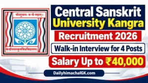 Central Sanskrit University Recruitment 2026