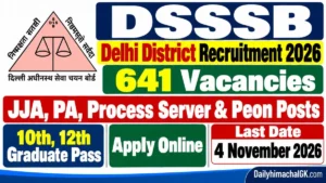 DSSSB Delhi District Recruitment 2026