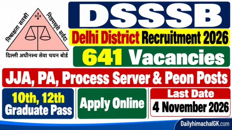 DSSSB Delhi District Recruitment 2026