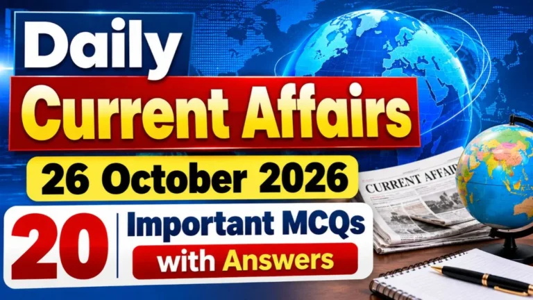 Daily Current Affairs 26 October 2026