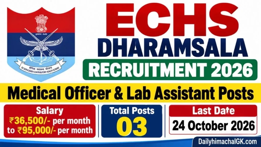 ECHS Dharamshala Recruitment 2026
