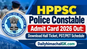 HPPSC Police Constable Admit Card 2026