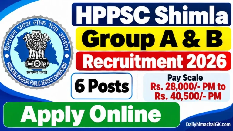 HPPSC Shimla Group A & B Recruitment 2026