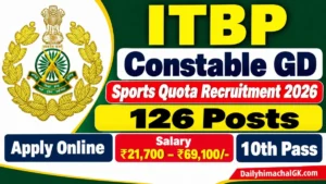 ITBP Constable GD Sports Quota Recruitment 2026