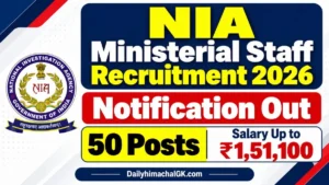 NIA Ministerial Staff Recruitment 2026