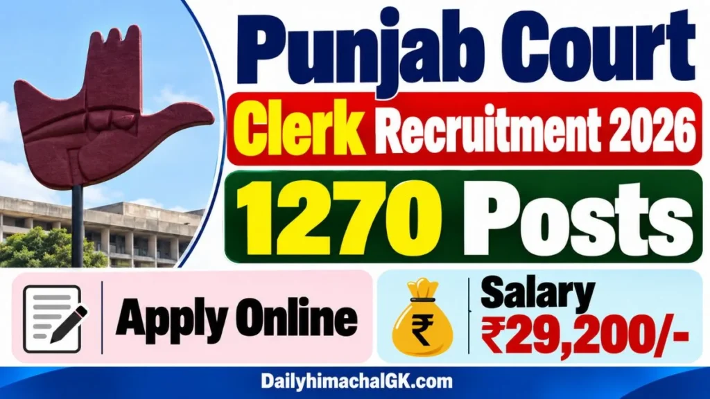Punjab Court Clerk Recruitment 2026