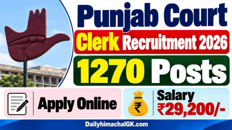 Punjab Court Clerk Recruitment 2026